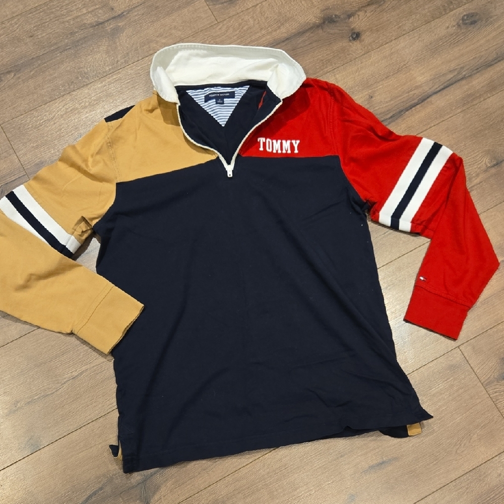Tommy Hilfiger Kids' Red, Navy, and Tan Sweatshirt